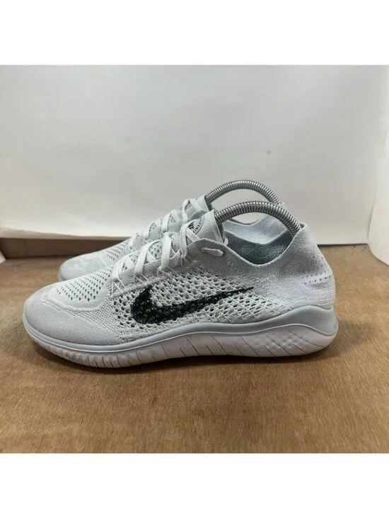 Nike Free RN Flyknit Womens Size 9.5 US White Platinum Athletic Shoes 942839-100 - Picture 3 of 9